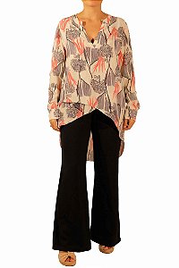 Blusa Animale Estampada Seda
