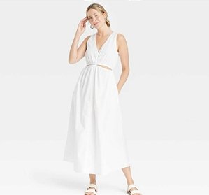 Vestido Longo Zara Branco Detalhes