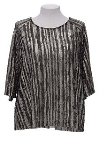 Blusa Zara Preta Brilhos Prata