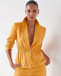 Blazer Animale Laranja Elástico Cintura