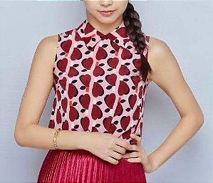 Blusa Miu Miu Estampada Rosa - Vermelha