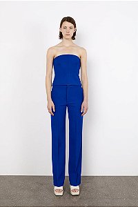 Calça Zara Pantalona Azul Caneta