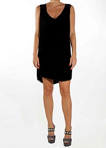 Vestido Animale Preto Curto Detalhes nos Ombros