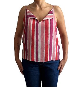 Blusa Mixed Listras Tons de Rosa