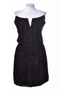 Vestido Curto Le Lis Blanc Preto Veludo e Tule