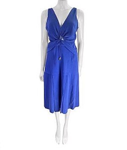 Vestido Cris Barros Seda Azul