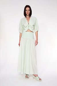 Saia Cris Barros Verde Modelo Aretha