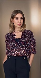 Blusa Zara Estampada Modelo Bata