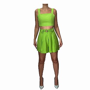 Short NV Verde com Cinto
