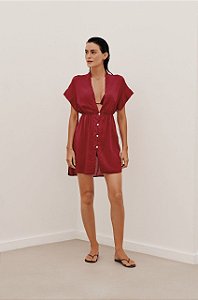 Blusa VIX Longa Vermelha Botões