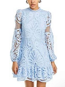 Vestido Bhava Renda Azul Bebê