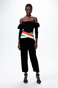 Calça Cris Barros Preta Modelo Verena