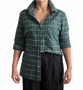 Camisa Mixed Verde Musgo Xadrez