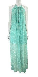 Vestido Longo Animale Verde Estampa