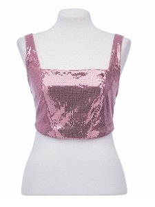 Top Alcance Rosa Paetês