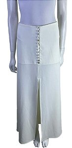 Saia Longa Lado Basic Branca Crepe