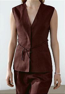 Colete Massimo Dutti Vinho