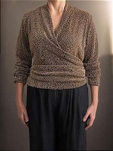 Blusa Bhava Dourada Lurex