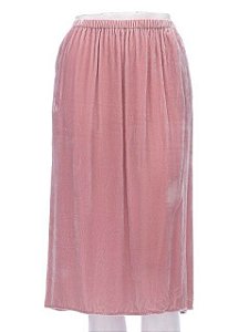 Saia Midi Zara Rosa Veludo