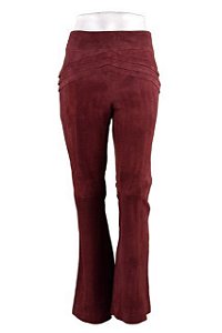 Calça Cris Barros Camurça Bordô