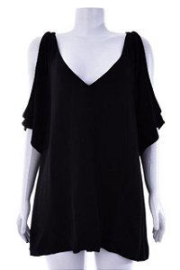 Blusa Cris Barros Preta Lisa