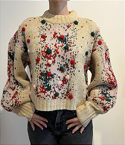 Blusa Framed Gallerist Bege Estampada