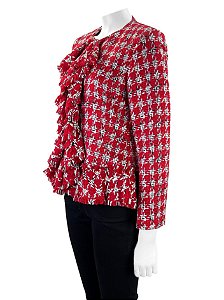 Casaqueto Carolina Herrera Vermelho Estampado