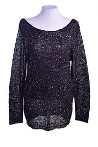 Blusa Costume Preta Paetês
