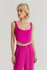 Top/Cropped Rosa Estruturado