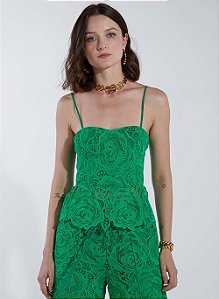 Blusa Bobô Verde Renda Guipir