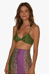Top VIX Modelo Leda Estampa Namastê Verde