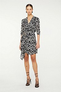 Vestido Animale Estampa Preto e Branco