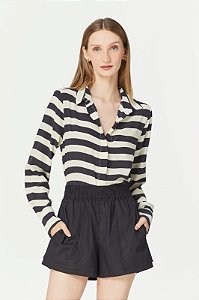 Camisa Animal Listrada de Seda