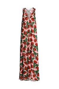 Vestido Adriana Degreas Rosa Estampado Fiore