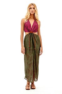 Vestido Vix Modelo Nayara Detalhe Volpi Green