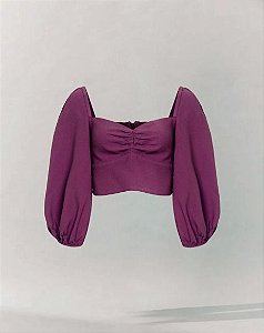 Blusa NV Cropped Modelo Yasmin Roxo