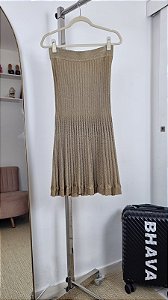 Saia Cori Dourada De Tricot