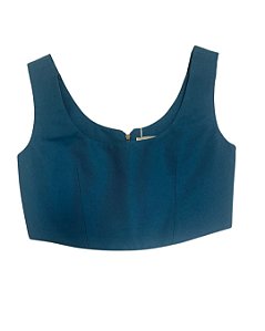 Blusa - Top Azul Mediterrâneo Modelo Priscila