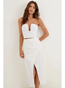 Cropped Vix Branco Modelo Top Della Sem Alças