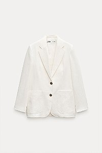 Blazer Zara Offwhite de Linho