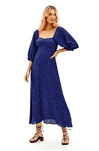 Vestido Vix Azul Estampado Modelo Diana