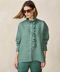 Camisa Souq Verde Modelo Cecilia