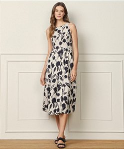 Vestido Souq Bege Estampado Modelo Fabiana