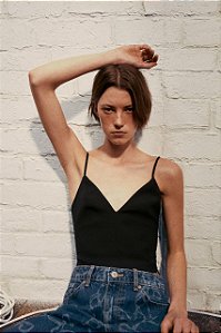 Cropped Zara Preto com Alças