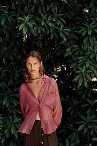 Camisa Zara Rosa de Seda
