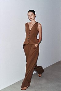 Conjunto Zara Colete + Calça Marrom