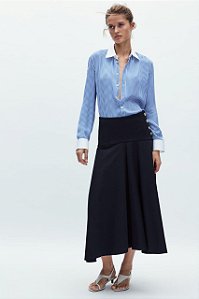 Saia Zara Azul Marinho Godê