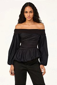 Blusa Cris Barros Preta Modelo Adele