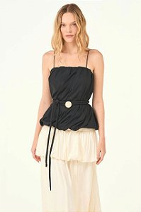 Blusa Cris Barros Preta Modelo Jora