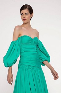 Blusa Cris Barros Verde Modelo Asia